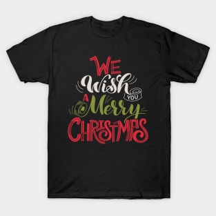 We Wish You a Merry Christmas Cute Xmas Pajama Family Group. T-Shirt